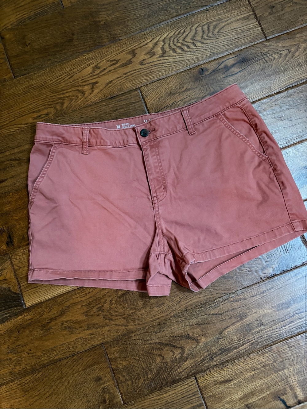 a.n.a Rose Rust Cotton Shorts Mid-Rise size 14